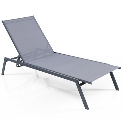 Tangkula 2PCS Patio 6-Position Adjustable Lounge Chair Outdoor Reclining Chair Poolside