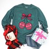 Christmas Ornaments Sketched Snowflakes - Women's Garment Dyed Long Sleeve Graphic T-Shirt - 2 of 4