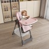 Runesay Adjustable Baby High Chair 0-6 Years, Portable Infant Feeding Seat with Safety Belt, Silent Lockable Wheels - 3 of 4