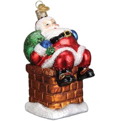 Old World Christmas Blown Glass Ornament for Christmas Tree, Chimney Stop Santa