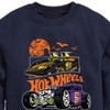 Boys' Hot Wheels Halloween Graphic Long Sleeve Fleece Sweatshirt - Navy - 4T - 2 of 4