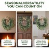 Artificial Olive Garland with Greenery Leaves Faux Olive Wreath Front Door Farmhouse Wall Decor Hanging Green Wreath - 4 of 4