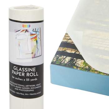 Bright Creations Glassine Art Paper Roll for Artwork, Tracing, Photos, Documents (24 in x 25 Yards)