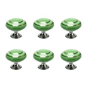 Unique Bargains Ceramic Vintage Knobs Drawer Pull Handle Cupboard Dresser 6pcs - 1 of 3