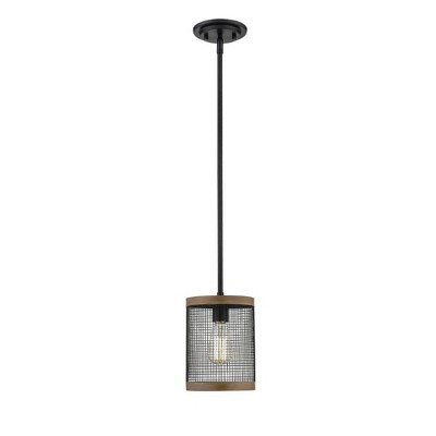 Millennium Lighting Mesa 1 - Light Pendant in  Matte Black/Wood Grain