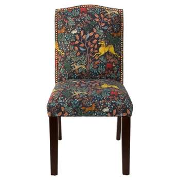 Skyline Furniture Ayala Nail Button Patterned Dining Chair Frolic Navy
