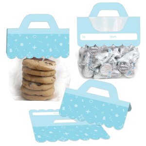 Big Dot of Happiness Blue Confetti Stars - DIY Simple Party Clear Goodie Favor Bag Labels - Candy Bags with Toppers - Set of 24 - 1 of 4