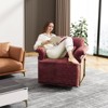 KWPZQEB 360¡ã Swivel Accent Chair, Modern Square Swivel Barrel Chairs with Pillow, Upholstered Sofa Arm Chairs for Bedroom, Reading, Office - 3 of 4