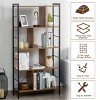 Costway 4-tier Bookcase Industrial Bookshelf Floor Standing Storage ...