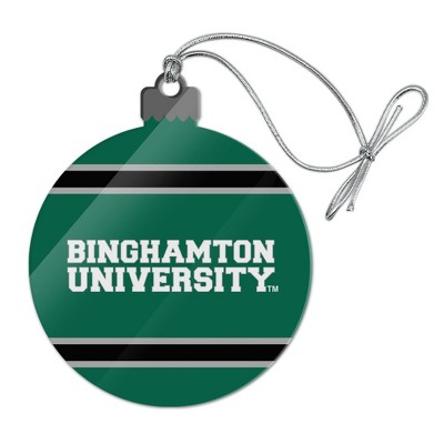 Binghamton University Stripes Acrylic Christmas Tree Holiday Ornament