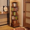 6-Tier Modular 360° Rotating Corner Bookshelf with Wheels, Round Freestanding Bookcase for Bedroom, Living Room, or Study Room – The Pop Home - 2 of 4