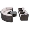 CAVINAS Patio Conversation Sets with Coffee Table, Half-Moon Backyard Furniture Set, Modern Patio Chairs Set for Backyard - 4 of 4