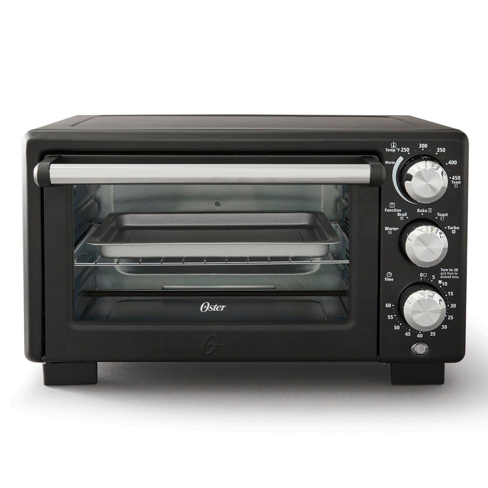 Oster - Oster® Convection 4-Slice Toaster Oven, Matte Black, Convection Oven and Countertop Oven - Black