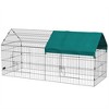 PawHut Small Animal Playpen, Pet Playpen Yard Fence for Rabbits, Chicken, Chinchillas with Roof for Indoor Outdoor - 4 of 4
