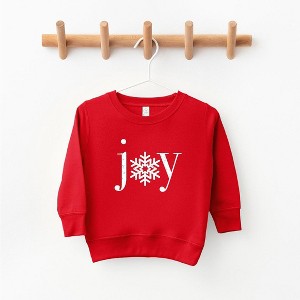 The Juniper Shop Joy Snowflake Youth Ultra-Soft Graphic Sweatshirt - L - Red - 1 of 3
