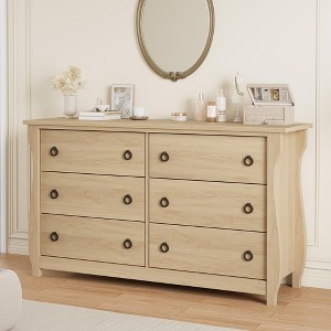 ODK Dresser for Bedroom, Modern Wood Dresser with Ring Pull Handles, Chest of Drawer, Storage Organizer for Living Room, Entryway - 1 of 4