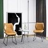 NicBex Dining Chair with Curved Backrest Modern PU Leather Kitchen Chairs with Metal Legs for Dining Room,Set of 2,Brown - 2 of 4