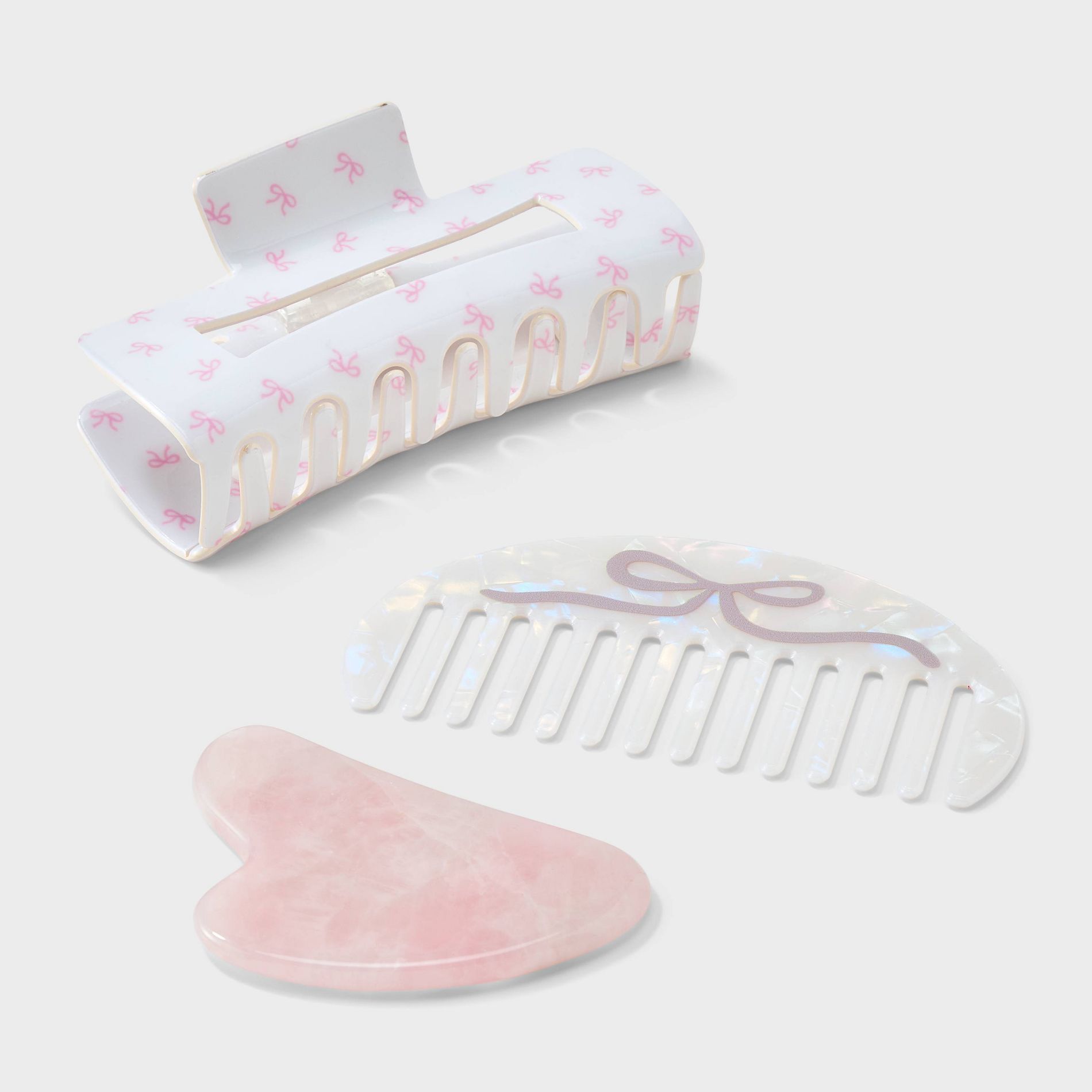 Spa Set Stone Comb Claw Hair Clip - A New Day™ Ivory Pink