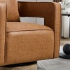 PAGED Swivel Accent Chair Modern Comfy Sofa Chair with Weathered Base, Open Back Barrel Chair for Living Room - 4 of 4