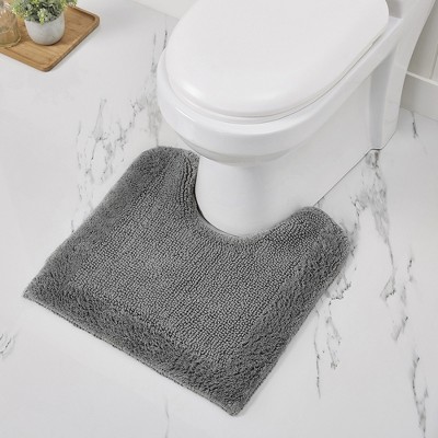 Gray Cotton Tufted Reversible 3-Piece Bath Rug Set