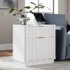 SinCiDo 23" Fluted Nightstand w/Charging Station, 2 Drawer Mid Century Modern End Table w/Storage for Bedroom & Living Room - 3 of 4
