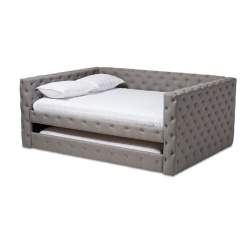 Queen Anabella Daybed With Trundle Gray Baxton Studio Target