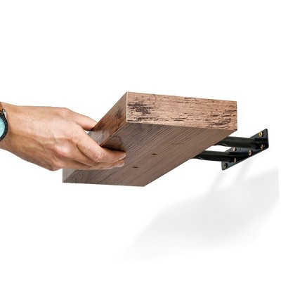 Rustic Mahogany Floating Mantel Wall Shelf, 17.6" L
