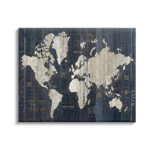 Stupell Industries Distressed Antique World Map Rustic Aesthetic - 1 of 4