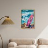 Art Remedy Pink Surfboard on the Beach Colorful Coastal Wall Art Framed - 2 of 4