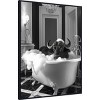 Amanti Art Curious Buffalo In the Tub by Niky Rahner Framed Canvas Wall Art - 2 of 4
