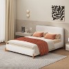 TiramisuBest King Size Linen Upholstered Bed Frame with Built-In LED Lights and Storage Shelves, Modern Design, Grey - 2 of 4
