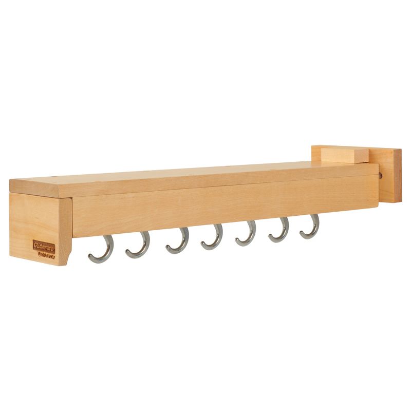 Rev-A-Shelf 22" Pull Out Kitchen Cabinet Pantry Organizer with 7 Hanging Hooks with Ball Bearing Slide System, Maple Wood, GLD-W22-SC-7, 1 of 7