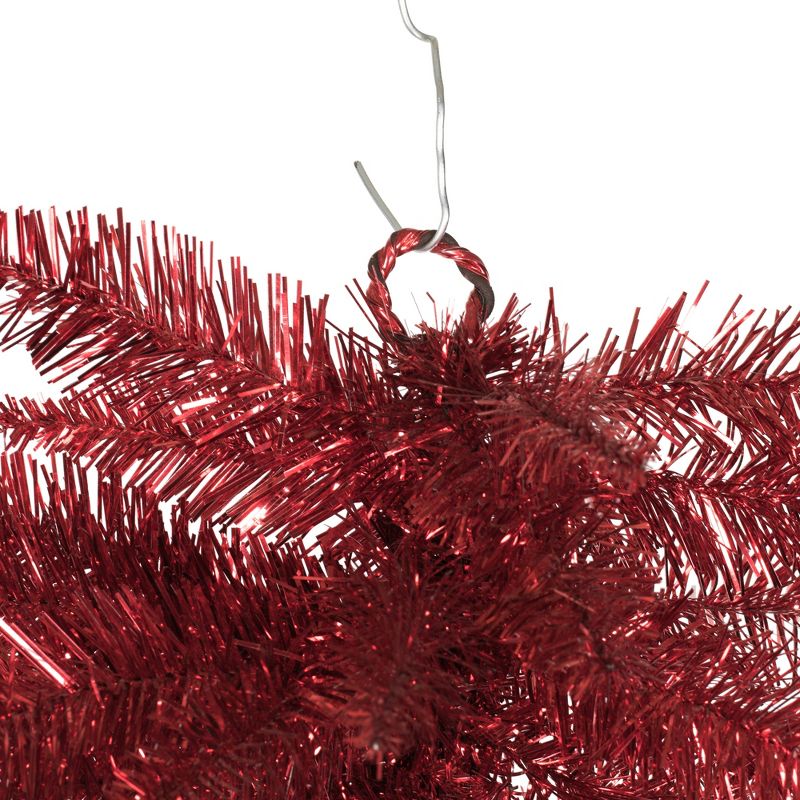 Vickerman 36" Tinsel Red Fir Artificial Christmas Teardrop, Unlit, 2 of 5