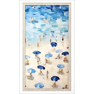 HomeRoots Aerial Beach View White Framed Wall Art - 1 of 4