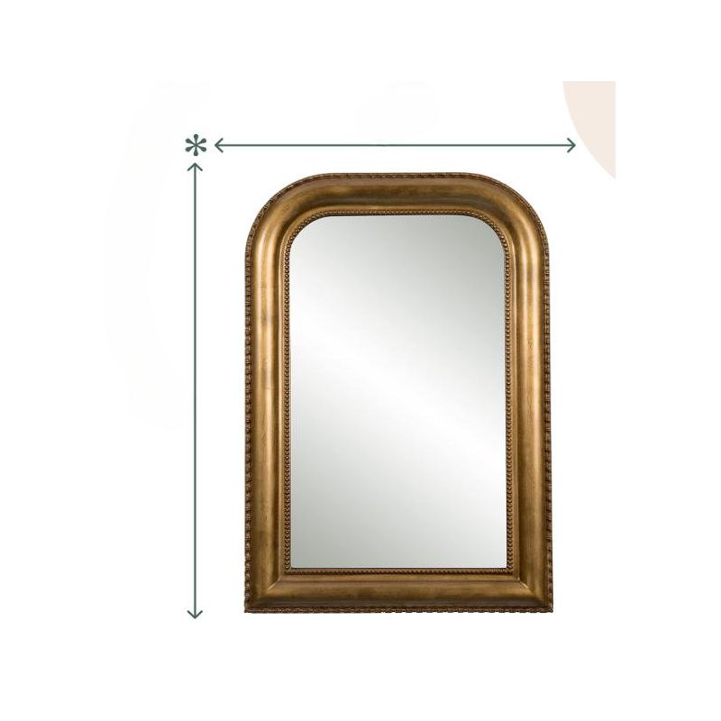 Hamilton Hills 20" x 30" Classic Gold Framed Rich Framed Top Round Corner Mirror, 5 of 6