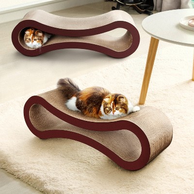 Gulches Cat Scratcher Cardboard, Scratching Pad House Bed Furniture Protector, Infinity Shape, Curved