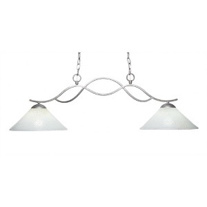 Toltec Lighting Revo 2 - Light Island Pendant Light in  Aged Silver with 12" Gold Ice Shade - 1 of 1