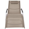 vidaXL Sun Lounger with Pillow Aluminum and Textilene Taupe - 2 of 4