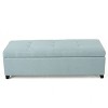 CAVINAS Elegant Tufted Storage Ottoman Bench with Soft-Close Hinges,Multi-Functional Footstool with Hidden Storage for Living Room,Bedroom,Light Blue - 2 of 4