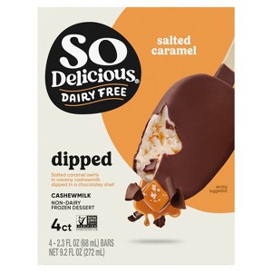 So Delicious Dipped Salted Caramel Cashew Milk Non-Dairy Frozen Dessert Bar - 4ct/9.2 fl oz - 1 of 4