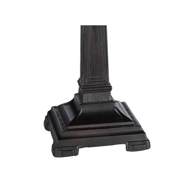 Innes Tiffany-Style Bronze Stained Glass Mission Table Lamp