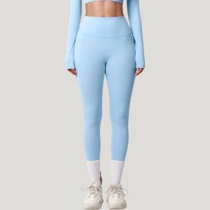 Anna-Kaci Active Women's High Waist Full Length Leggings with Side Pockets and Wide Waistband - 1 of 4