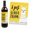 Big Dot of Happiness Whole Llama Fun - Llama Fiesta Baby Shower or Birthday Party Decorations for Women & Men - Wine Bottle Label Stickers - Set of 4 - 4 of 4