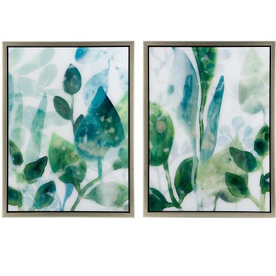 Fisfet 19" x 25.5" Framed Printed Acrylic Decorative Wall Art, Wall Decor for Living Room Bedrrom Entryway Office, Set of 2