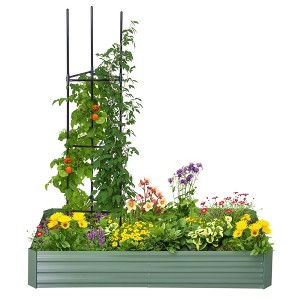 6' x 3' x 1' Raised Garden Bed with Support Rod, Steel Frame Elevated Planter Box - 1 of 4