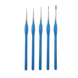 Unique Bargains Liner Brush for Watercolor Wooden Handle with Wolf Hair Bristles 5 Pcs - 1 of 3