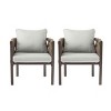 2-Piece Outdoor Metal Patio Club Chairs with Rope Weave and Cushions,Modern Deep Seating for Garden,Porch,Balcony-The Pop Home - 2 of 4