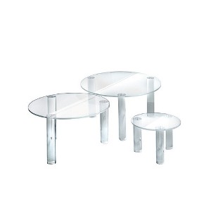 Azar Displays 3-Piece Acrylic Small Round Riser Set - 1 of 4