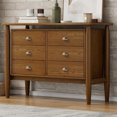6 Drawer Dresser Chests for Bedroom,Storage Chest of Drawers, Dresser Chest Cabinet Organizer, Clothing Storage Organizer for Bedroom Hallway Entryway