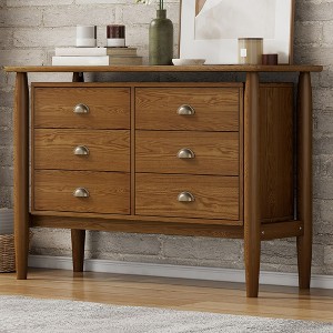 6 Drawer Dresser Chests for Bedroom,Storage Chest of Drawers, Dresser Chest Cabinet Organizer, Clothing Storage Organizer for Bedroom Hallway Entryway - 1 of 4